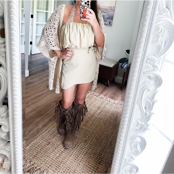 Perfect Match Vacay State of Mind linen 2pc wrap mini skirt + crop top - Picture 1 of 8